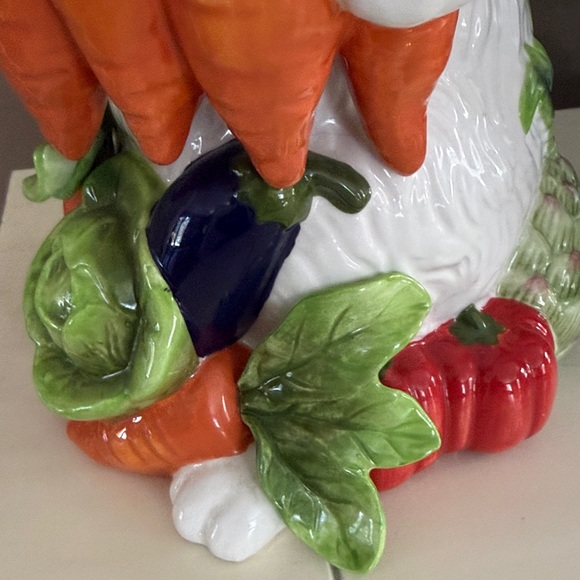 Charming White Bunny with Carrot Holiday Decor - Picture 7 of 14